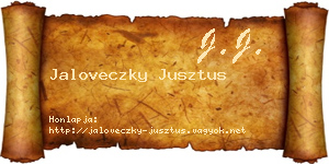 Jaloveczky Jusztus névjegykártya